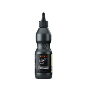 A 200 ml black bottle of ADBL Super Polish.