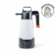 IK e FOAM Pro 2 electric foam sprayer with translucent white tank, black top and base, purple nozzle, orange handle accents and battery icon.